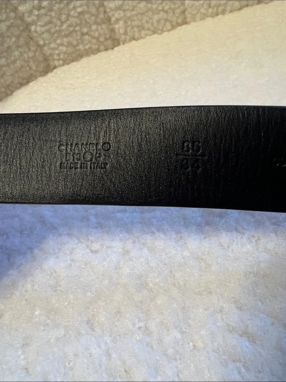 Chanel Black Leather Belt with Crystal CC Buckle